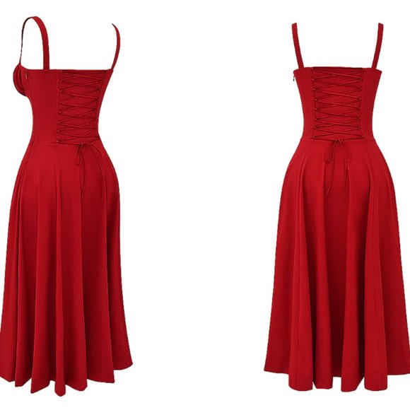 House of CB ‘Carmen’ Red Rose Bustier Sundress NWT - Picture 12 of 15